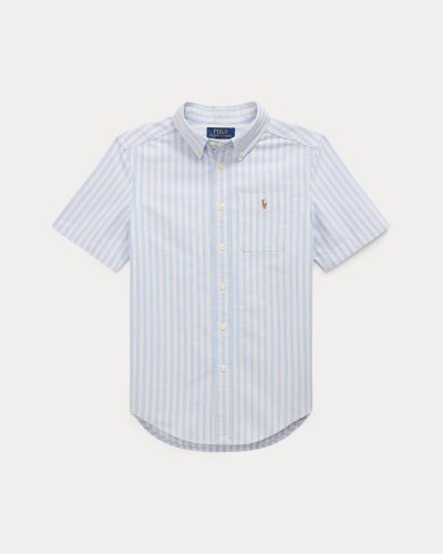 #Striped Cotton Oxford Short Sleeve Boys - Image 1