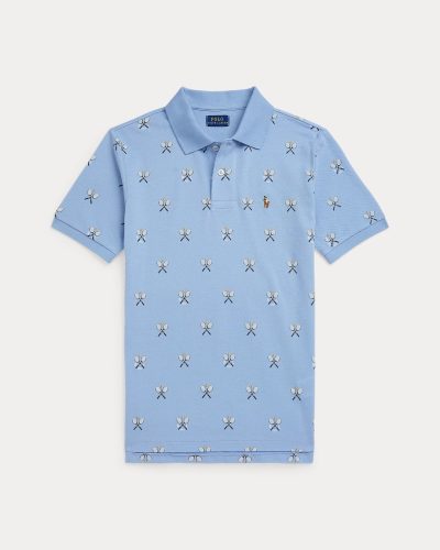 Tennis-Print Cotton Mesh Polo Shirt Boys - Image 1