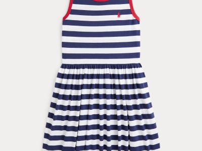 Striped Cotton Jersey Dress Girls