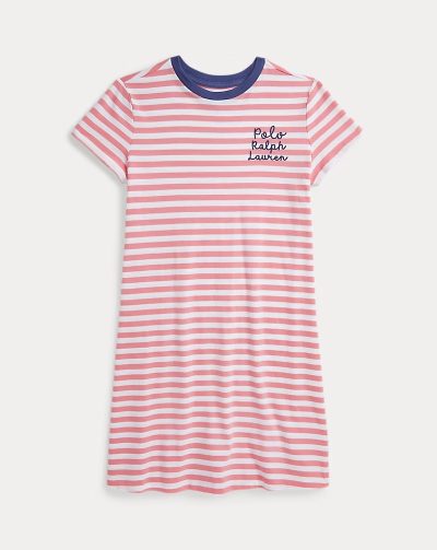 Striped Logo Cotton Jersey Dress Girls - Image 1