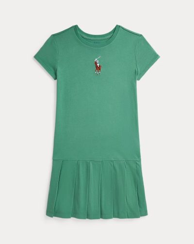Big Pony Pleated Cotton Jersey Dress Girls - Image 1