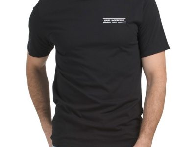 KARL LAGERFELD PARIS New Core Left Chest T-Shirt-Black#1001070539