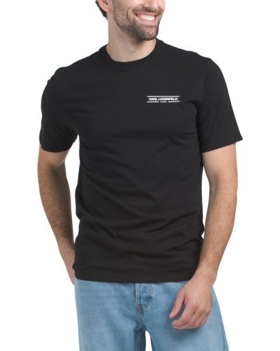 KARL LAGERFELD PARIS New Core Left Chest T-Shirt-Black#1001070539 - Image 1