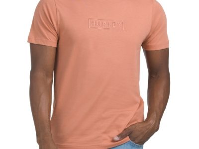 HURLEY Boxed Logo Graphic Tee-BROWN/RED#1001065445