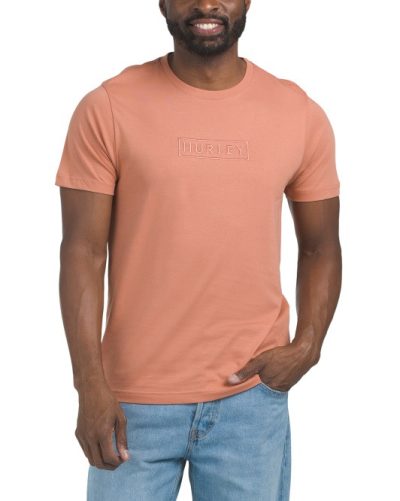 HURLEY Boxed Logo Graphic Tee-BROWN/RED#1001065445 - Image 1