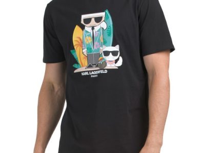 KARL LAGERFELD PARIS Choupette Beach T-shirt-Black#1000994115