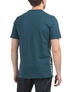 KARL LAGERFELD PARIS Vertical And Chest Logo Tee-Emerald#1001037110 - Image 2