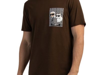 KARL LAGERFELD PARIS Small Left Chest Logo Tee-Demitasse#1001054457