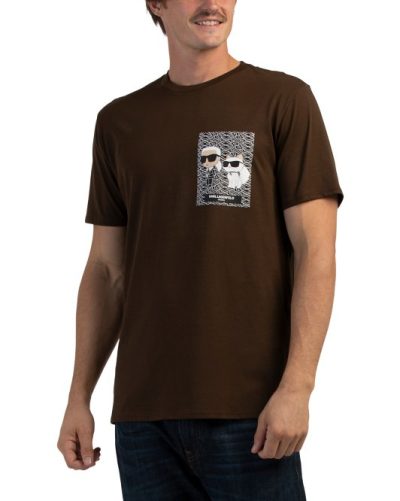 KARL LAGERFELD PARIS Small Left Chest Logo Tee-Demitasse#1001054457 - Image 1