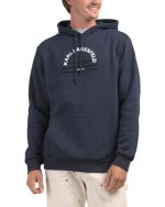 KARL LAGERFELD PARIS Latitude And Longitude Logo Hoodie - Navy #1000926770