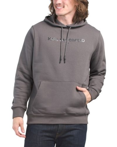 KARL LAGERFELD PARIS Logo Hoodie - Grey #1001012135 - Image 1