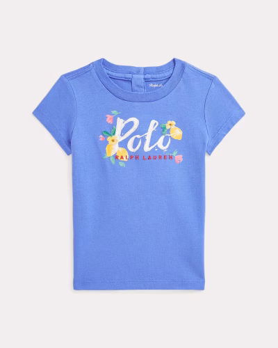 Floral Logo Cotton Jersey Tee Baby Girl - Image 1