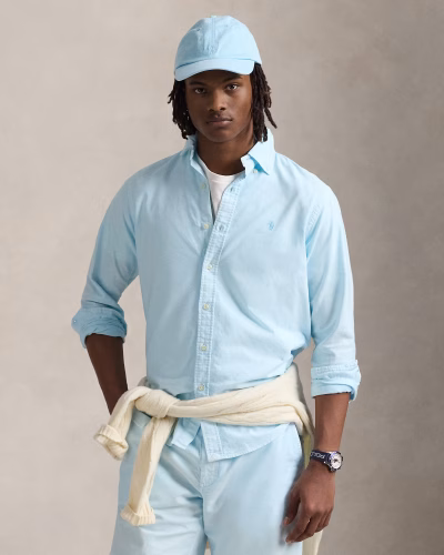 Classic Fit Mineral Dyed Oxford Shirt - Image 2