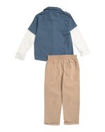 DKNY Boys 2pc Flannel Shirt And Pants Set - midnight blue #1001085989 - Image 2