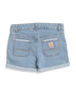 CARHARTT Big Girls Rugged Flex Denim Shorts - light wash #1001088332 - Image 2