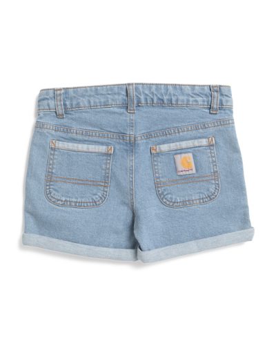 CARHARTT Big Girls Rugged Flex Denim Shorts - light wash #1001088332 - Image 2