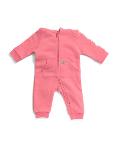 CARHARTT Infant Girls Fleece Zip Front Hooded Coveralls #1001004744 - Image 1