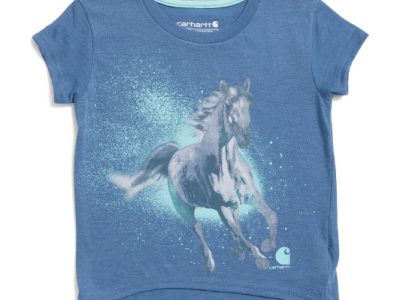 CARHARTT Toddler Girls Running Horse Tee - BLUE HEATHER #1001055145