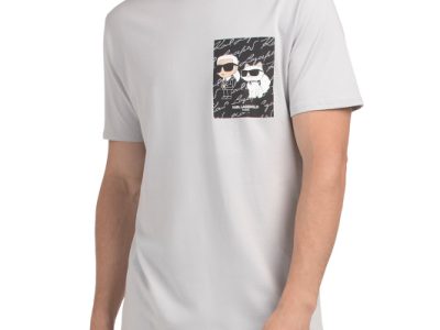 KARL LAGERFELD PARIS Small Logo T-shirt-Grey#1000994055