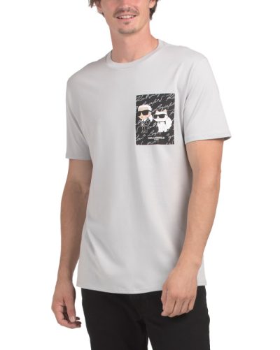 KARL LAGERFELD PARIS Small Logo T-shirt-Grey#1000994055 - Image 1