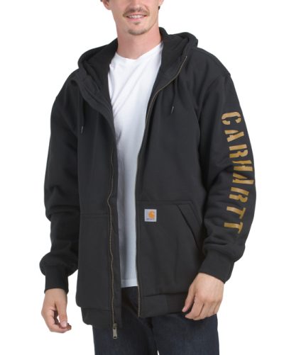 CARHARTT Loose Fit Land Full Zip Sweatshirt (REGULAR) - Black #1001040498 - Image 1