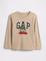babyGap Graphic T-Shirt-Ivory Cream Frost Christmas Tree Car