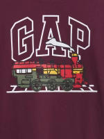babyGap Graphic T-Shirt-Tuscan Red Train - Image 2