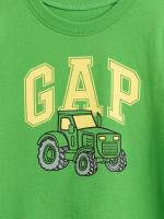 babyGap Logo T-Shirt-Apple Green Tractor - Image 3