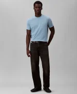 Calvin Klein Men's Solid Crewneck T-Shirt-Smoke Blue - Image 4