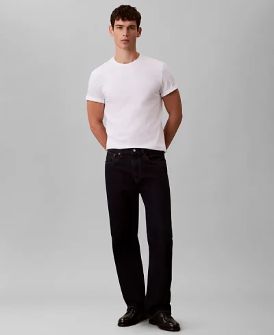 Calvin Klein Men's Solid Crewneck T-Shirt-Bright White - Image 3