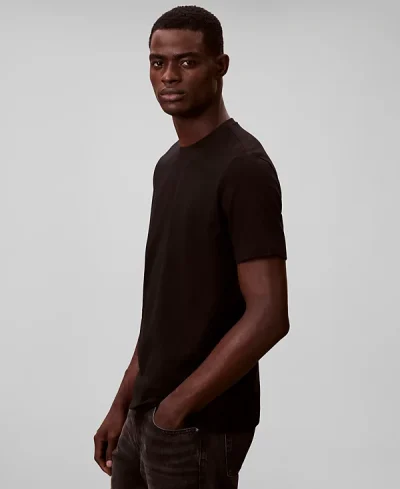 Calvin Klein Men's Solid Crewneck T-Shirt-Black - Image 3