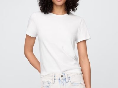 Favorite Stripe Crewneck T-Shirt- White