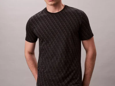 Liquid Touch Allover Monogram Classic T-Shirt-Black