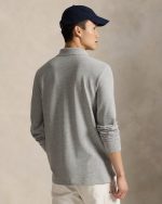 Men Mesh Long-Sleeve Polo Shirt – All Fits-Andover Heather - Image 2