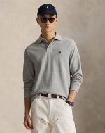 Men Mesh Long-Sleeve Polo Shirt – All Fits-Andover Heather