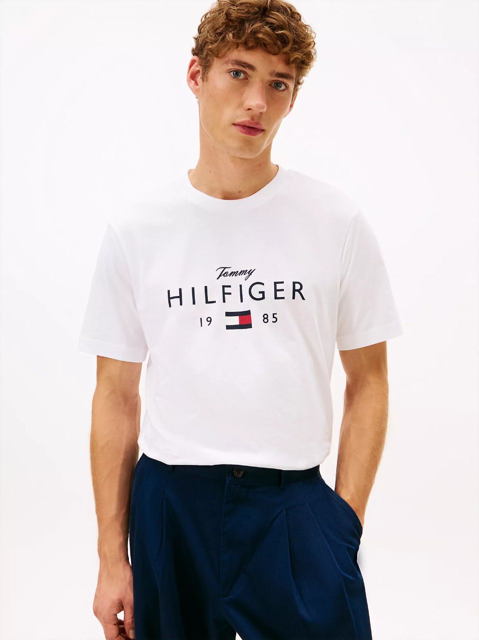 6053186676760186159 Hilfiger 1985 Graphic T-Shirt-White - Image 1