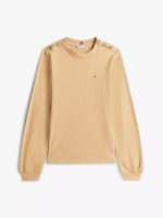 Gold-Button Crewneck T-Shirt-Safari Canvas - Image 3