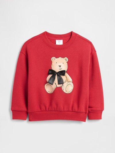 babyGap Graphic Sweatshirt - Modern Red Bear - Image 1