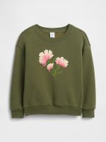 babyGap Graphic Sweatshirt - Army Jacket Green Floral