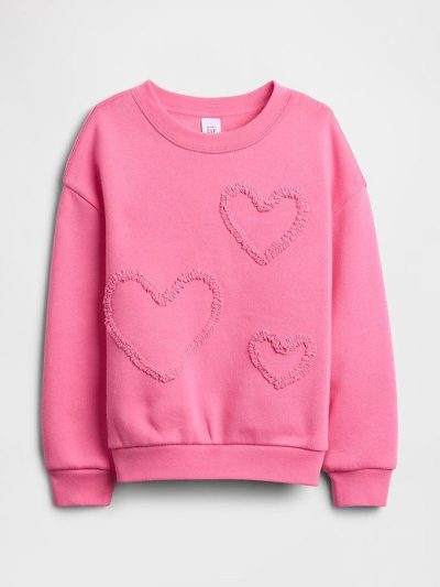 babyGap Graphic Sweatshirt - Love Letter Pink Hearts - Image 1