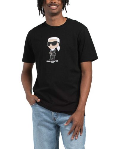 KARL LAGERFELD PARIS Little Character With Printed Studded Blazer Tee - Black - Image 1