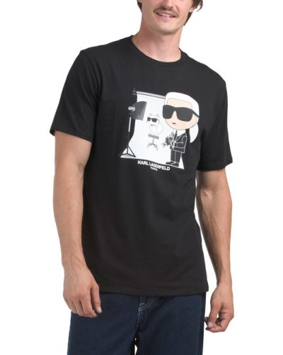 KARL LAGERFELD PARIS Choupette Photo Studio T-shirt - Black - Image 1