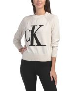 CALVIN KLEIN JEANS Long Sleeve Monogram Sweatshirt - Chalk