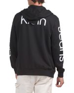 CALVIN KLEIN Long Sleeve Traveling Logo Full Zip Hoodie - Black - Image 2