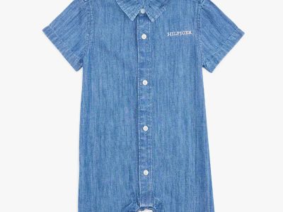 Babies' Chambray Shortall - Medium Wash #XB01476
