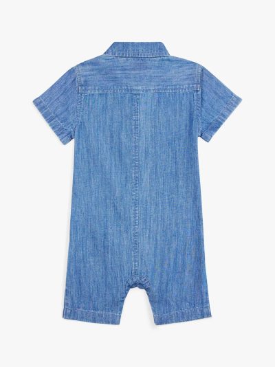 Babies' Chambray Shortall - Medium Wash #XB01476 - Image 2