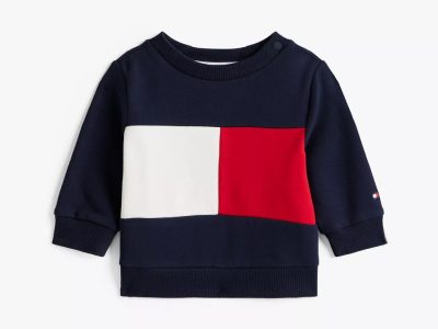 Babies' Flag Logo Stretch Sweatshirt - Dark Blue #KN02119