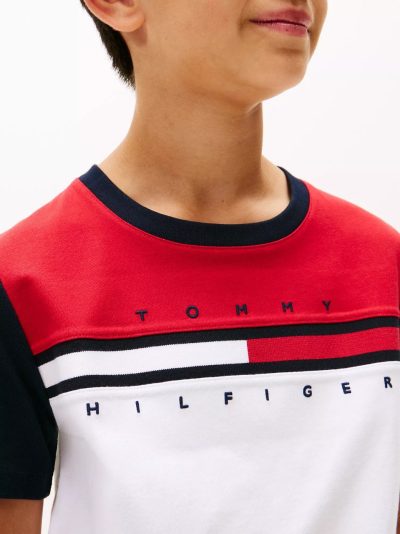 Kids' Colorblock Flag Stripe T-Shirt - Optic White #71J4315 - Image 2