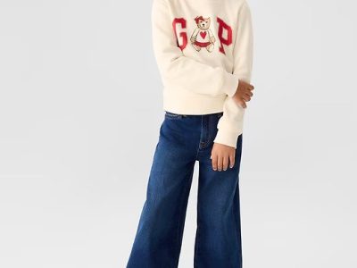 Girl Kids Gap Graphic Sweatshirt - Ivory Cream Frost