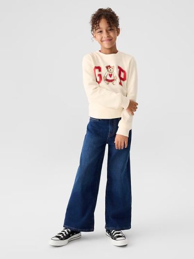 Girl Kids Gap Graphic Sweatshirt - Ivory Cream Frost - Image 1